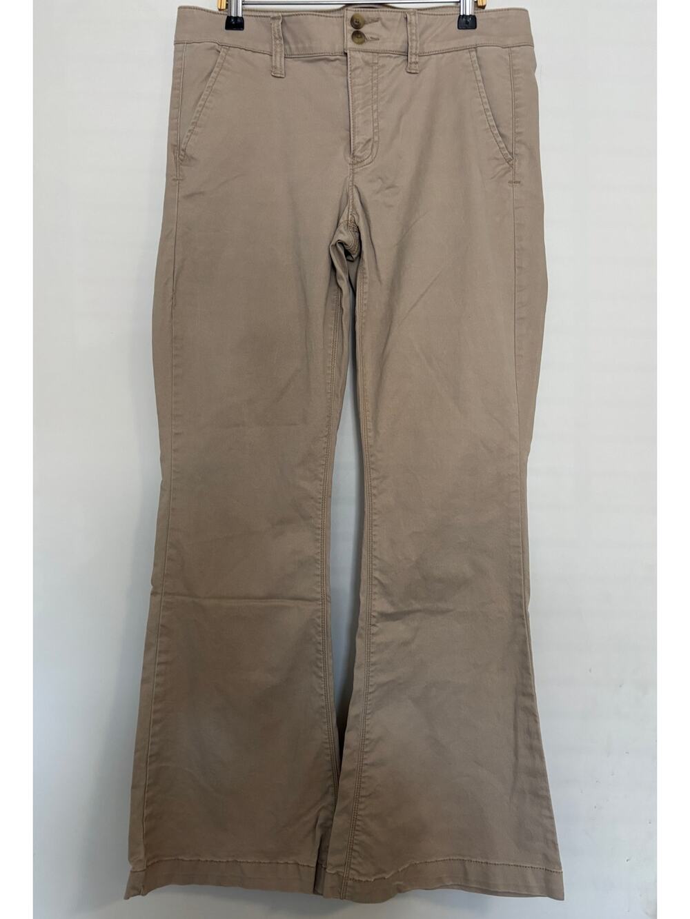 American Eagle Boho Artist Gray Flare Stretch Pants Womens Size 8 Short